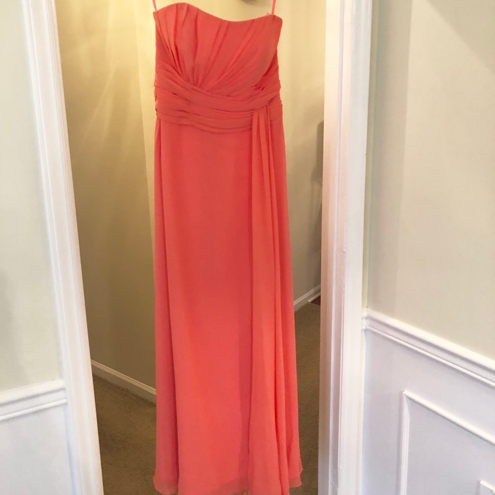 Coral floor length dress